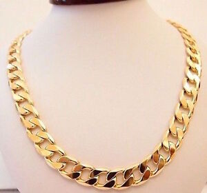 95g HEAVY 12.5MM 18K Gold Filled Men's Necklace 22" Chain Xmas Gift Son Dad
