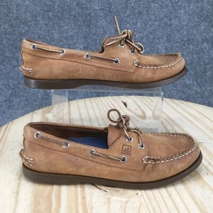 Sperry Top Sider Boat Shoes Mens 10 M Comfort 915524C Brown Leather Lace Up - Picture 1 of 17