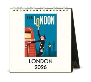 Cavallini & Co. London 2026 Staffelei Schreibtischkalender, 6,5"x6,5" - Bild 1 von 6