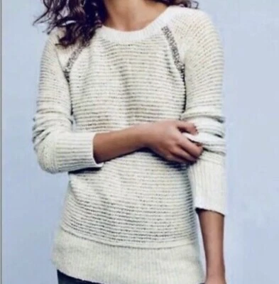 Suéter tejido azul claro con estrás Anthropologie Sleeping On Snow talla S Foto 1 de 4