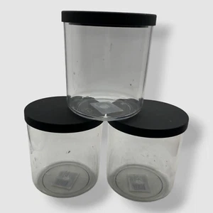Neat Method Black Matte Medium Round Airtight Seal Lid Canister Set of 3 - Picture 1 of 4