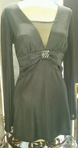 Túnica de poliéster negra hipnotizada talla XS - Imagen 1 de 4