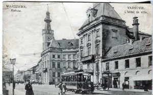 Poland Warszawa - Ratusz Tram Tramway Route 5 to Wolska 1912 Chlebowski postcard - Picture 1 of 3