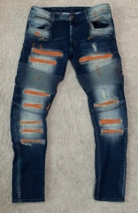 Rockstar Original RSM 214 Ort Andreas Vintage Distressed Zip Size 36 Men’s Jeans - Picture 1 of 11