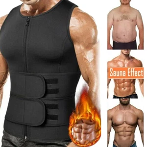 Mens Compression Slimming Body Shaper Vest Weight Loss Workout Tank Top Shirt US - Picture 1 of 16