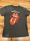 The Rolling Stones T Shirt XL Medium Gray Soft Material Rock Band Lips Tongue