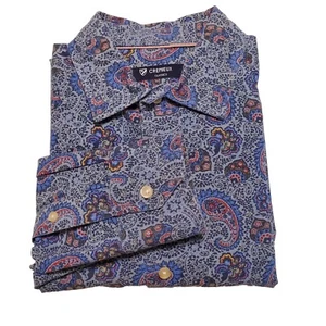 Daniel Cremieux Men's Blue Paisley Pattern Casual Long Sleeve Shirt Medium - Picture 1 of 4