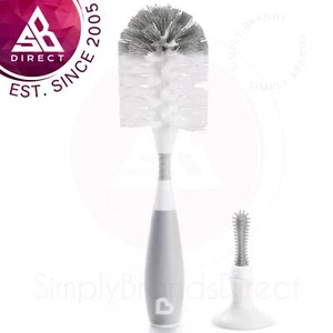 Munchkin Bristle Bottle Brush with Non-Slip Grip Handle│Dishwasher Safe│Grey - Picture 1 of 4