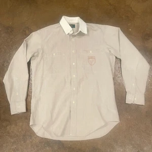 VINTAGE Men's “Ducks Unlimited" Button Up Tan Shirt White Collar M Made In USA - Picture 1 of 5