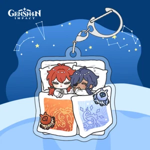 Genshin Impact Kaeya Diluc Acrílico Doble Cara Colgante Cosplay Llavero Regalo - Imagen 1 de 2