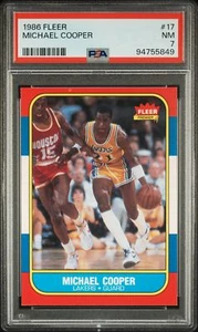 1986 FLEER MICHAEL COOPER #17 PSA 7 LAKERS - Picture 1 of 2