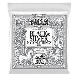2set ERNIE BALL BLACK & SILVER 2406 TIE ON CLASSICAL NYLON GUITAR STRINGS - Picture 1 of 6