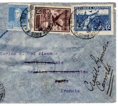 ARGENTINA Transatlantic AIR MAIL Cover Buenos Aires 1931 France Cannes MA1192 - Image 1 of 4