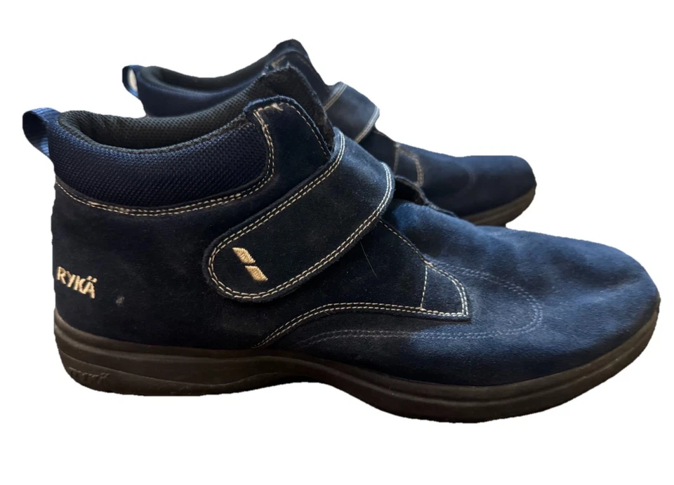 Ryka Aura Single Strap Womens Sz 11 Suede Ankle Boots Booties Navy Blue Slip On - Image 1 of 4