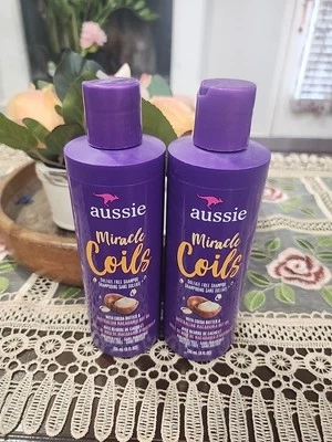 2Lot Aussie Miracle Coils Shampoo with Cocoa Butter & Nut Oil Sulfate Free 8 oz - Image 1 of 4