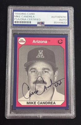 Mike Candrea "Wildcats/USA Softball Coach 8* Champs" Signed Rookie Card Auto PSA - Image 1 of 2