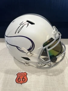 JJ McCarthy SIGNED Vikings Winter Warrior Full Size Replica Helmet W Visor BAS - Picture 1 of 6
