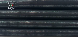 SCHWARZ SCHIMMERND GLÄNZEND DISTRESSED AUF SCHWARZ Ziegenleder 2 Felle 6sqf 0,9mm #C5779 - Bild 1 von 7