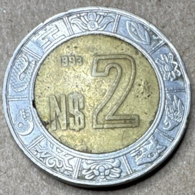 1993 Estados Unidos Mexicanos $2 Peso Coin - Image 1 of 2