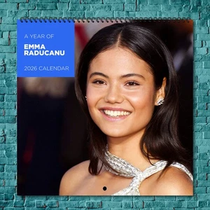 Emma Raducanu 2026 Wandkalender, 12 Monate Tennisstar Geschenk für Fans - Bild 1 von 4