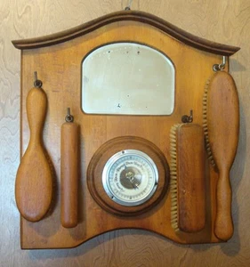 Vintage Vanity Brush Set With Mirror and Barometer - Picture 1 of 6