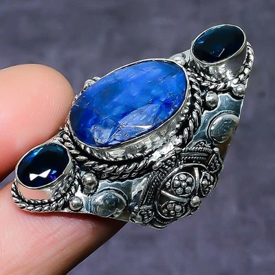 Burmise Sapphire, Topaz Gemstone Jewelry Ring Size 8.5 m898 - Image 1 of 3