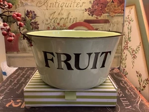 "Frutero de inspiración vintage ~ esmalte verde ~ 8,25"" redondo X 4"" H ~ chippy/angustiado ~" - Imagen 1 de 6