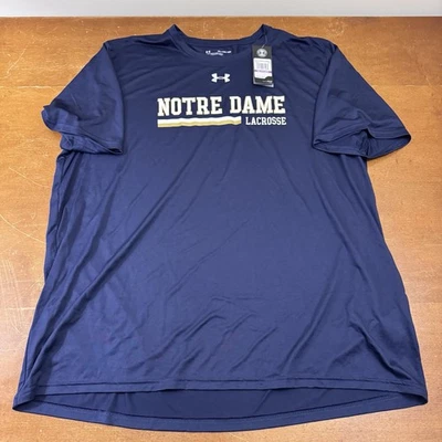 Рубашка мужская Notre Dame Fighting Irish 2XL синяя лакросс Under Armour - Изображение 1 из 4