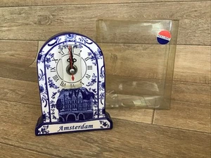 Delfs Blue Holland DUTCH AMSTERDAM Hecho a Mano Reloj Abrigo Nuevo en Caja Recuerdo - Imagen 1 de 10