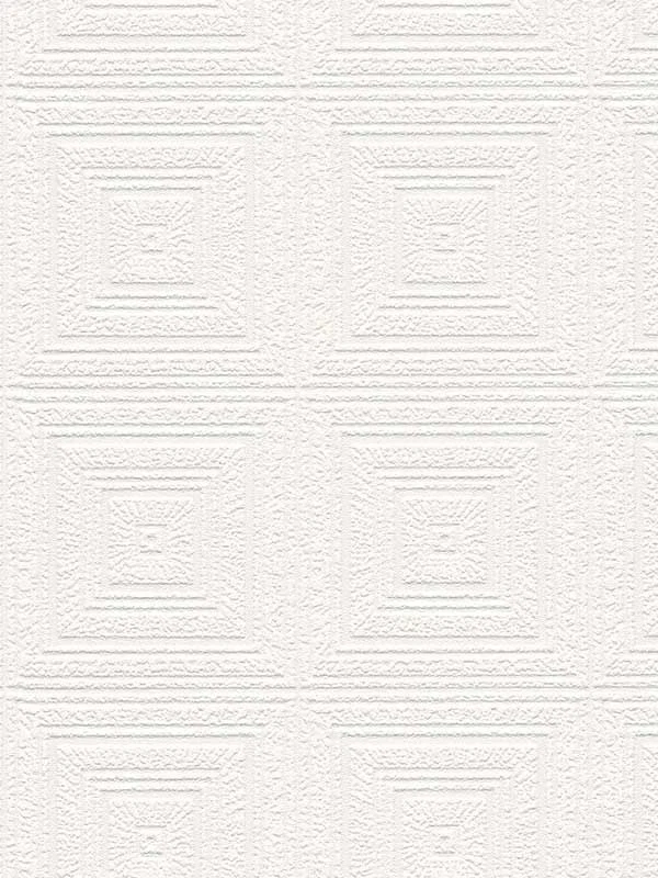 Papel tapiz pintable con textura blanca elevado azulejo de techo cuadrado pequeño 6640-13 Foto 1 de 4