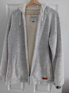 Wierd Fish Women's Hooded Jacket/Fleece Size 16 Cream / Black Flexed - Picture 1 of 9