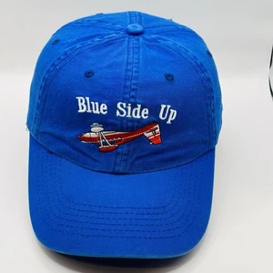 Blue Side Up Hat Aviation Flying Planes StrapBack Baseball Cap Cotton Pilot - Picture 1 of 4
