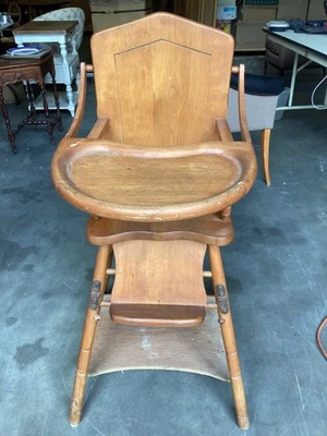 Antique Convertible Highchair 1850’s to 1900’s.  Some Flaws - Image 1 of 4