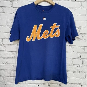 New York Mets Majestic Curtis Granderson #3 Men's L Jersey T-Shirt Blue - Picture 1 of 17