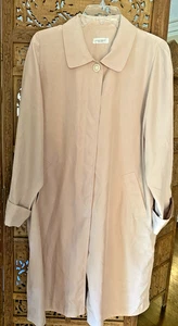 Women's Tan Lightweight Trench Coat  Vingt Miel Pour Femmes Size L-XL - Picture 1 of 8