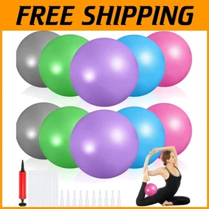 Multicolor 9-Inch Stability Exercise Balls - Perfect for Yoga & Fitness Training - Picture 1 of 9