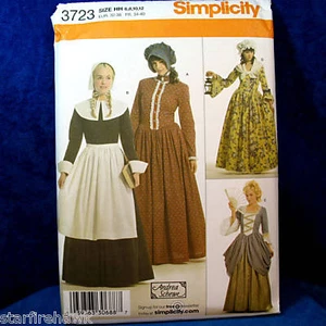 Vestido Simplicity 3723 Histórico 4, Sombrero Disfraz COSTURA Patrón talla 6-12 sin cortar nuevo - Imagen 1 de 2
