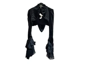 Gothic Renaissance Hooded Capelet Shrug Velvet Witch Goth Punk Rave Raver Steam - Picture 1 of 12
