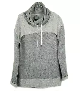 Te Verde Pullover Damen Größe M grau Wasserfallausschnitt Pulli Kordelzug - Bild 1 von 10