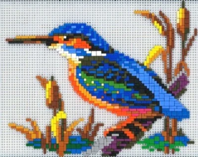 Mini Stecksystem Eisvogel ca. 1.500 Teile mit XXL-Steckvorlage Nr. 42209 - Bild 1 von 2