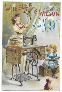 Victorian Trade Card Wheeler & Wilson New No 9 Sewing Machine-Rockford, Ill. - Picture 1 of 2