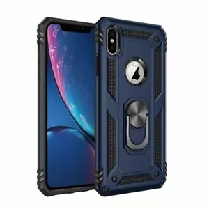 Magnetic 360° Ring Slim Shockproof PC Hybrid Case for iPhone XR 6.1" BLUE - Picture 1 of 7