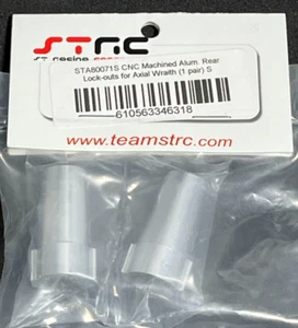NEW IN PACKAGE STRC STA80071S ALUMINUM REAR AXLE LOCK OUTS AXIAL WRAITH SILVER - Bild 1 von 3
