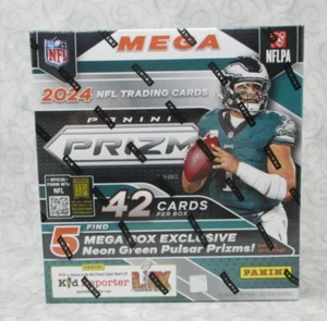 2024 Panini Prizm NFL Football Mega Box - New / Sealed (Neon Green Pulsar) - Picture 1 of 2