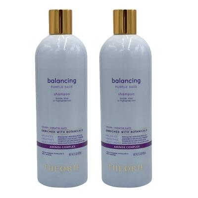 2 Pack Theorie Balancing Purple Sage Shampoo 14.2 oz Tone Moisturize Smooth Sage - Image 1 of 4