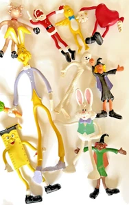 Vintage Bendy Bendable Figures Lot of 10 Bunny Easter Santa Heart Halloween - Picture 1 of 4