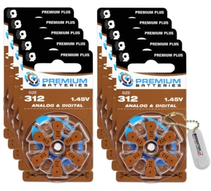 Premium Batteries Size 312 Hearing Aid (60 Batteries) + Battery Holder - Picture 1 of 7