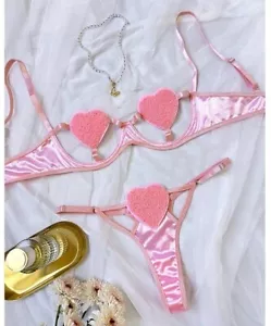 Valentinstag Dessous Liebe Aushöhlen BH Fantasy Sexy Kostüm Offen Unterwäsche - Bild 1 von 7