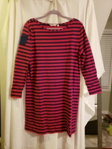 Vineyard Vines Damen Größe Large gestreiftes Strickkleid rot dunkelblau Baumwolle - Bild 1 von 2