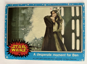 Australian Scanlens Star Wars 1977 Card #46 A desperate moment for Ben - Exc Con